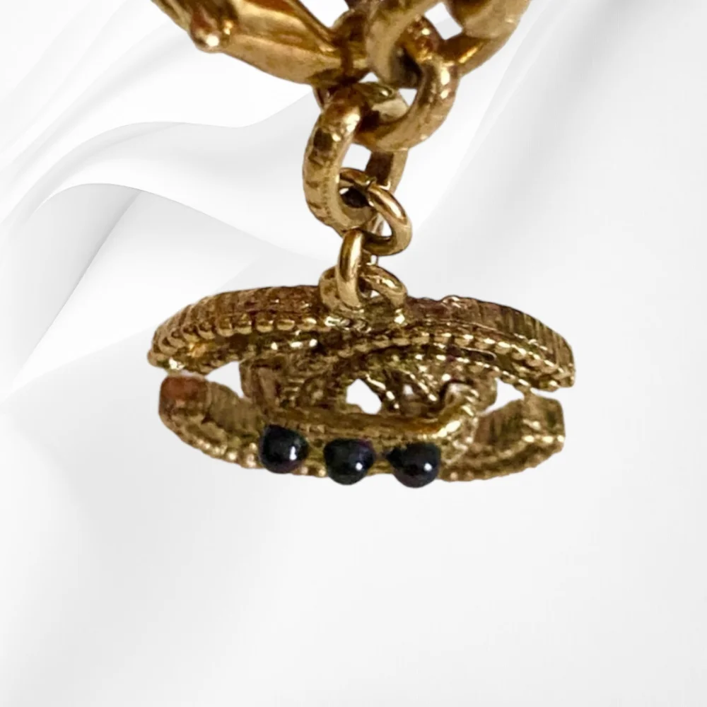 CHANEL | 2011 Fall 24k Gold Plated CC Charm Bracelet - Picture 6 of 11